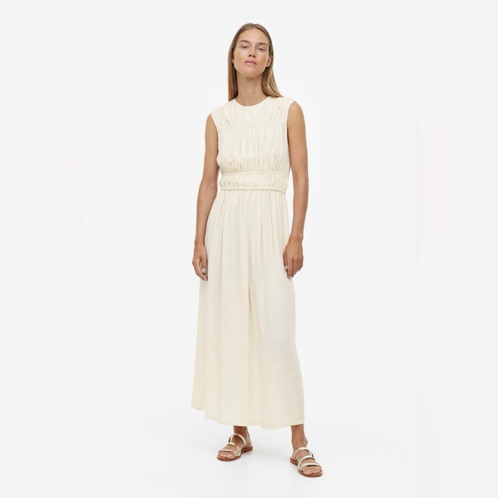 H&M Cream Sleeveless Maxi Dress
